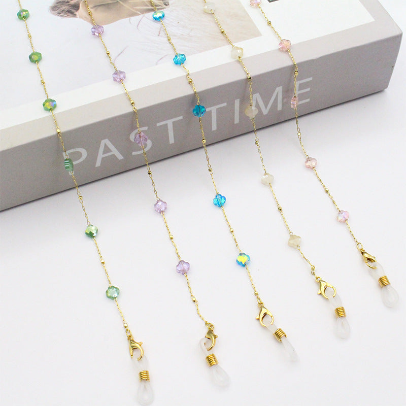Elegant Crystal-Designed Eyewear Chain Acalora