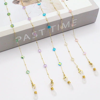 Elegant Crystal-Designed Eyewear Chain Acalora