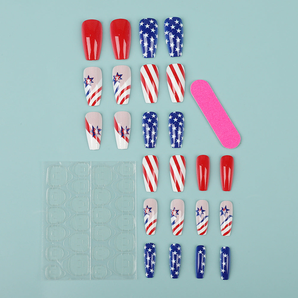 Artful nail tips in patriotic design Acalora