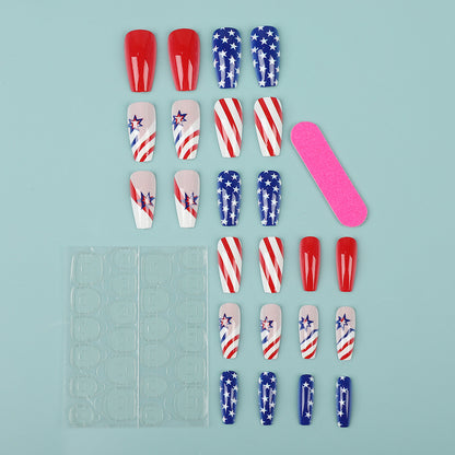 Artful nail tips in patriotic design Acalora