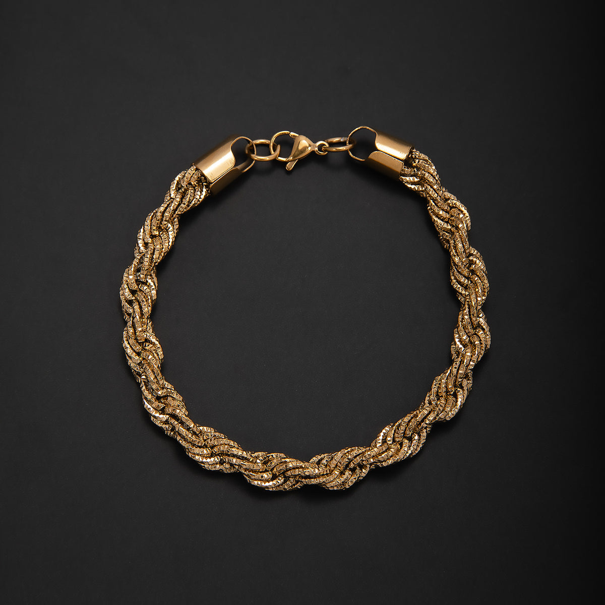 Braided Gold Statement Bracelet Acalora