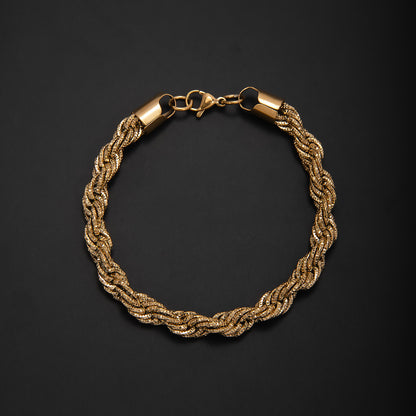 Braided Gold Statement Bracelet Acalora