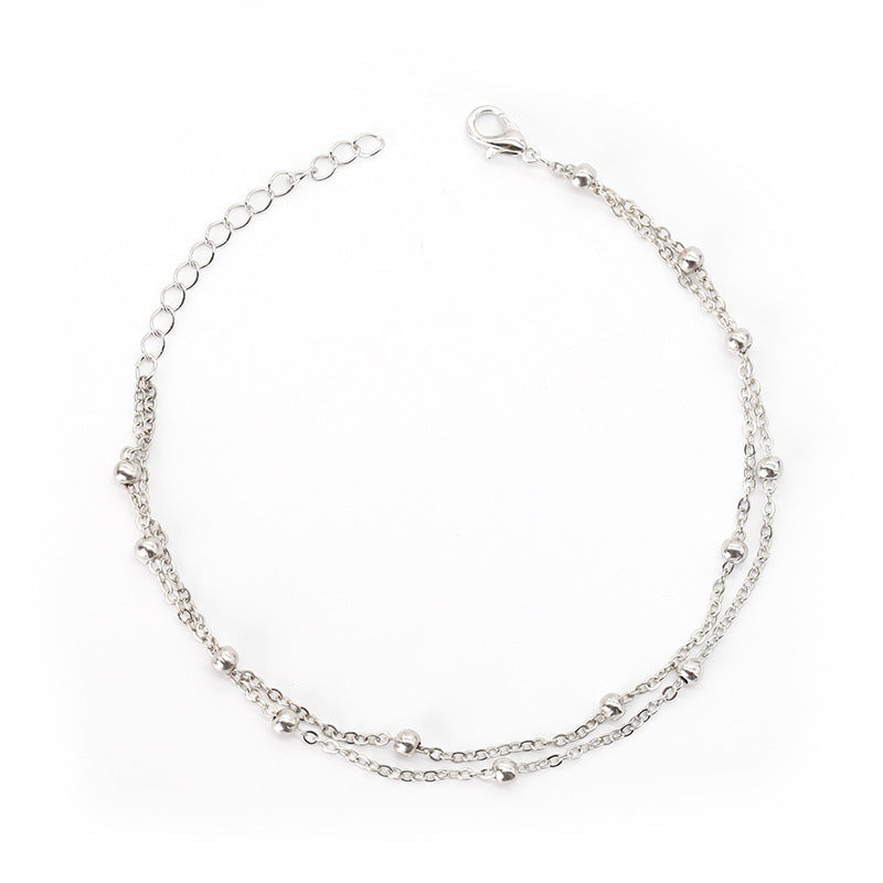 Delicate Layered Chain Anklet Acalora