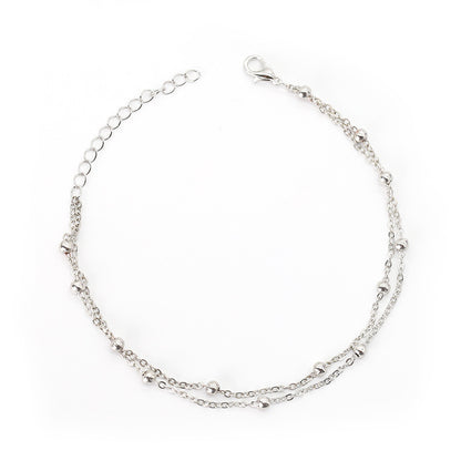 Delicate Layered Chain Anklet Acalora