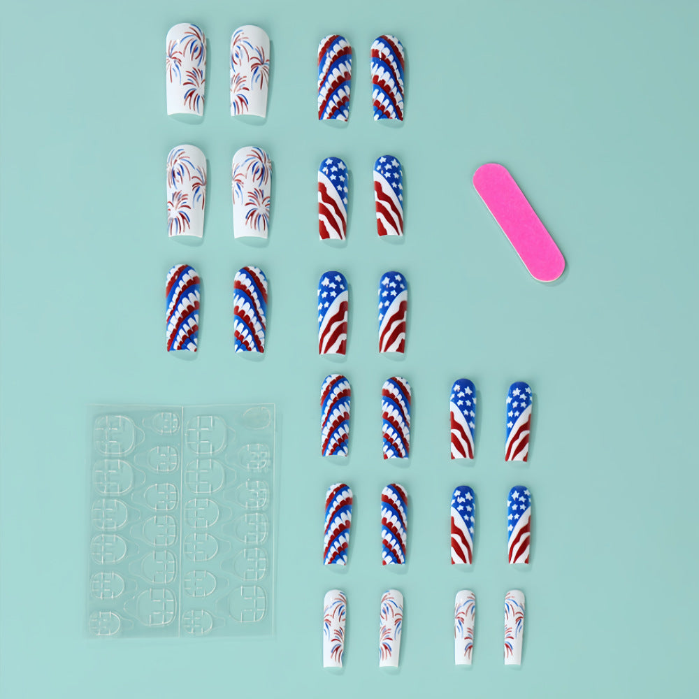 Artificial nails with patriotic patterns Acalora