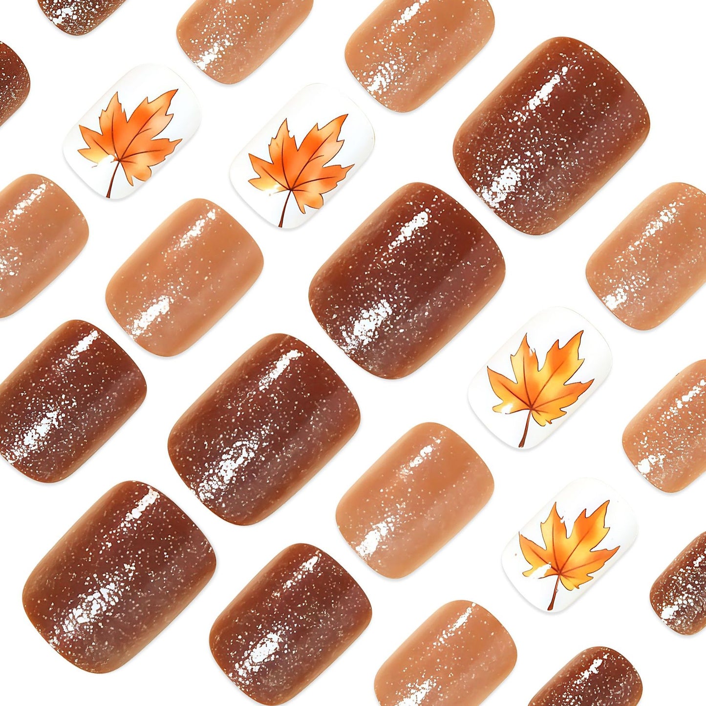 Autumn Leaf Press-On Nail Art Acalora