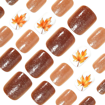 Autumn Leaf Press-On Nail Art Acalora