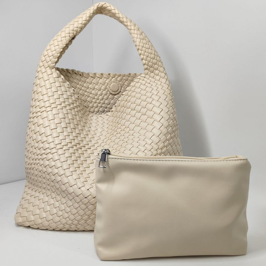 Textured Braided Tote Bag Acalora