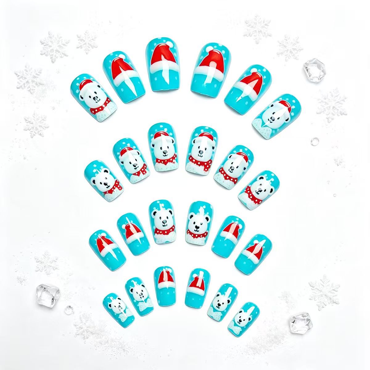 Festive Polar Bear Nail Art Acalora