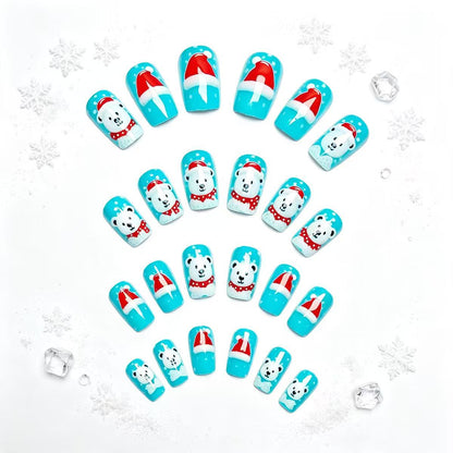Festive Polar Bear Nail Art Acalora