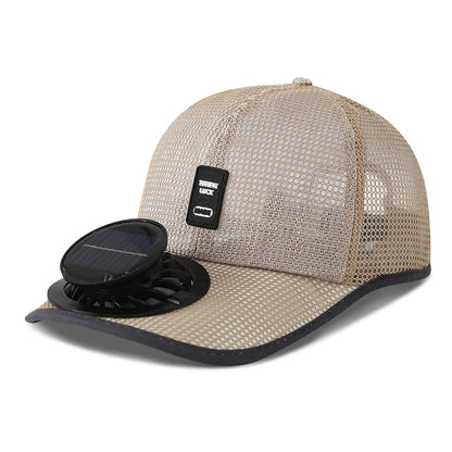 solar-powered mesh baseball cap with removable front fan Bowlift