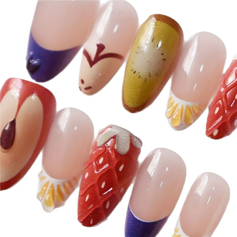 Artistic Fruit-Themed Press-On Nails Acalora