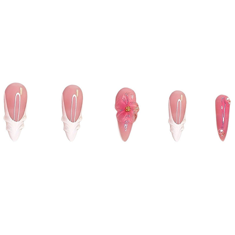 Floral 3D Press-On Nail Art Acalora