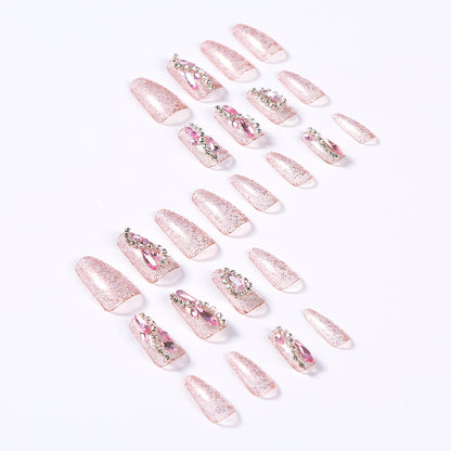 Glamorous Rhinestone-Decorated Press-On Nail Tips Acalora