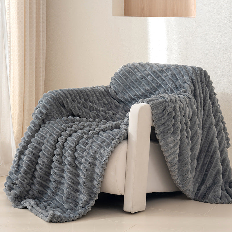 Textured Plush Throw Blanket