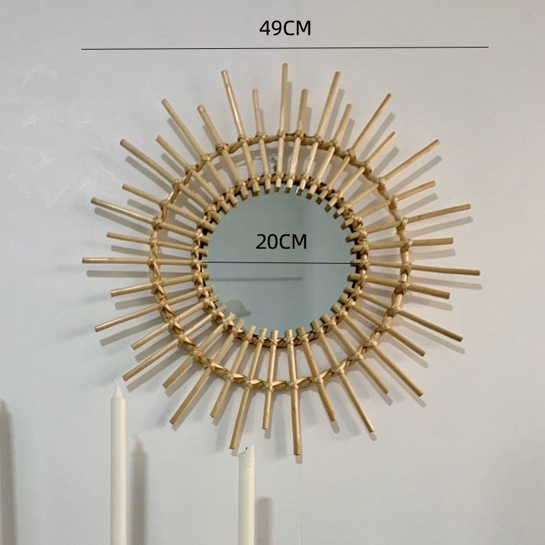 Decorative Wall Mirror Made of Rattan Acalora