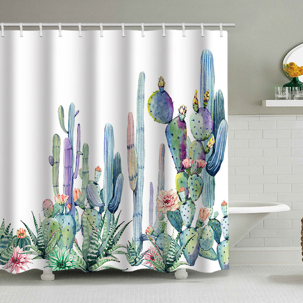 Cactus Garden-Themed Shower Curtain