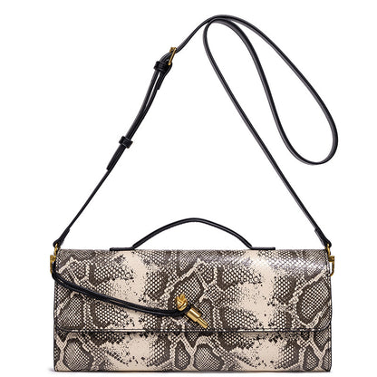 Embossed Snake Print Evening Clutch Acalora