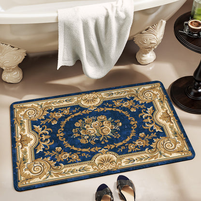 Floral-Patterned Luxury Bath Mat Acalora
