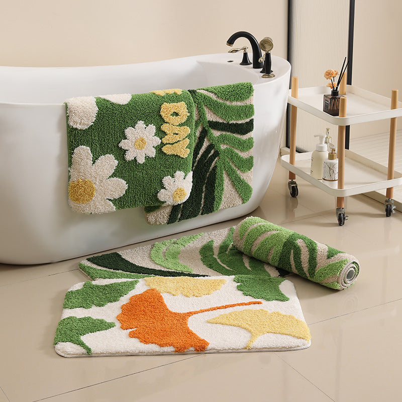 Floral-Inspired Decorative Bath Rug