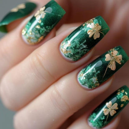 Botanical Design Acrylic Nails Acalora