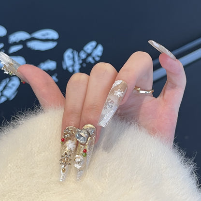 Festive Glamour Stiletto Press-On Nail Art Set Acalora