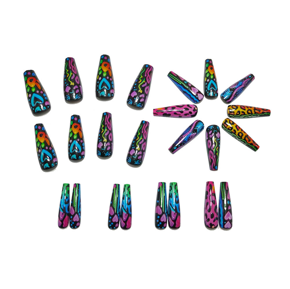 Nail art in colorful neon design Acalora