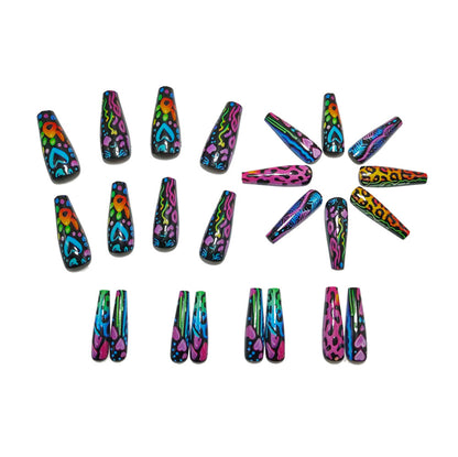 Nail art in colorful neon design Acalora