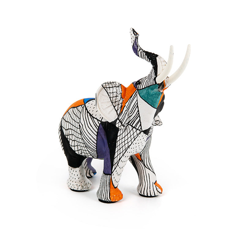 Creative elephant figurine with colorful design Acalora