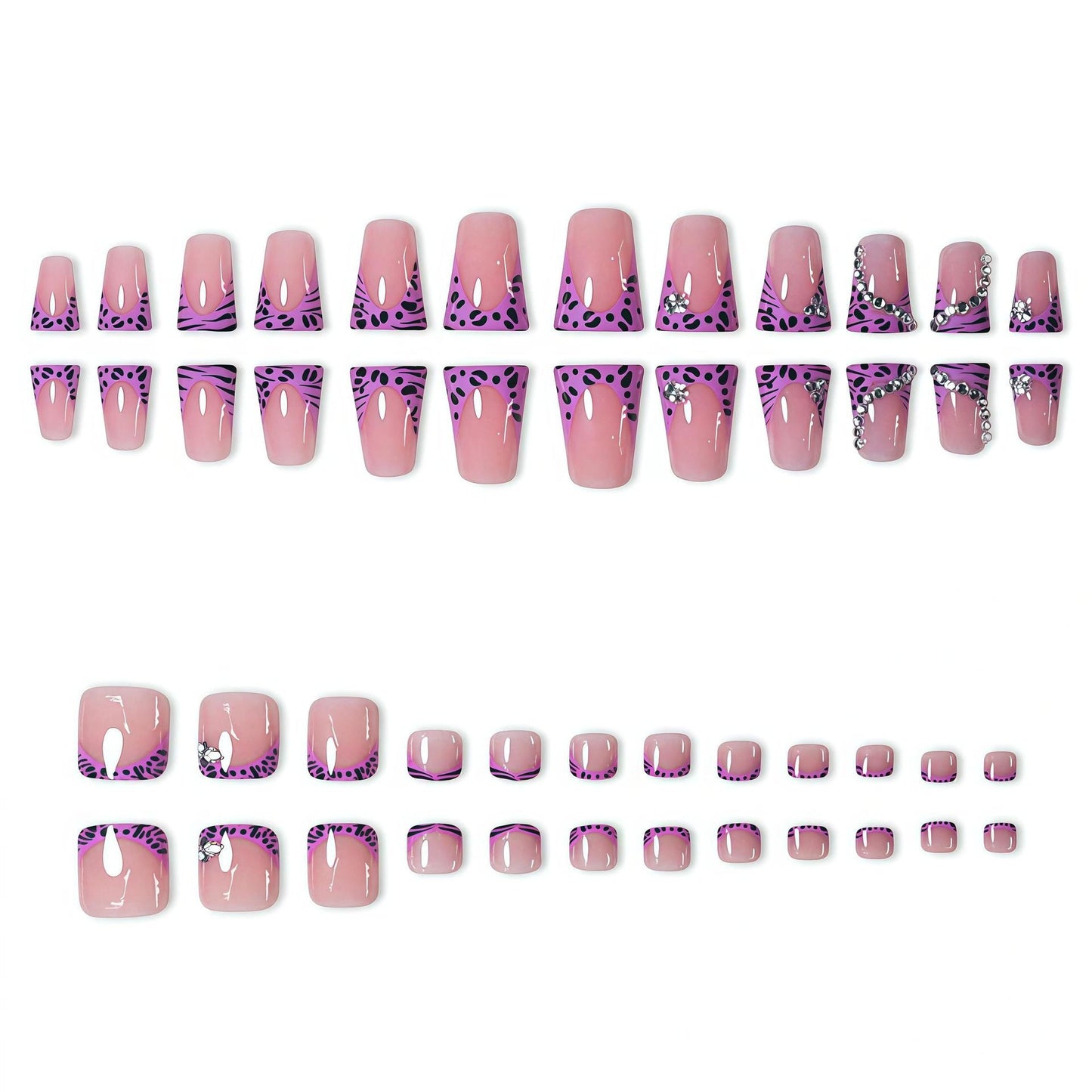 Artistic Press-On Nail Art Set with Unique Patterns Acalora