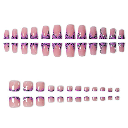Artistic Press-On Nail Art Set with Unique Patterns Acalora