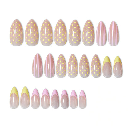 Decorative Polka Dot and Gradient Press-On Nails Acalora