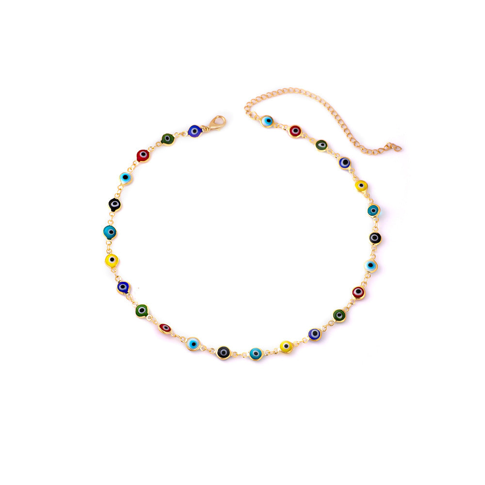 Decorative Evil Eye Charm Necklace Acalora
