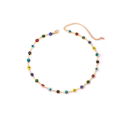Decorative Evil Eye Charm Necklace Acalora