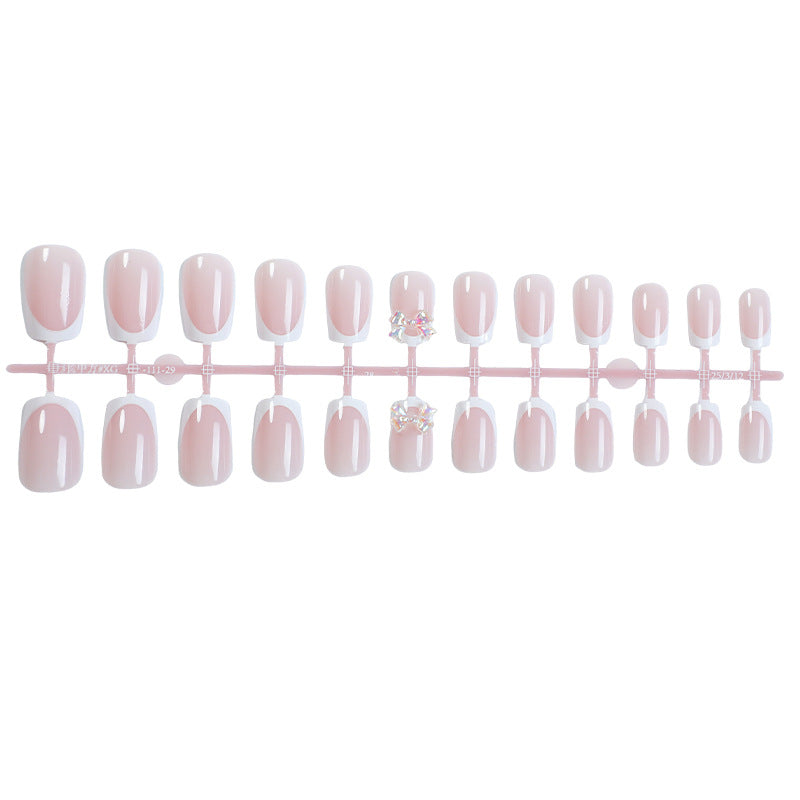 Elegant Glossy Press-On Nails with Jewel Accents Acalora