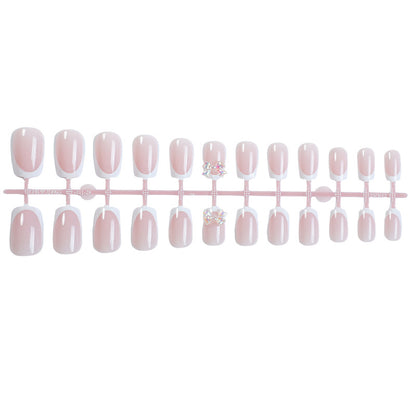 Elegant Glossy Press-On Nails with Jewel Accents Acalora