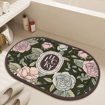 Floral Patterned Bath Mat Acalora