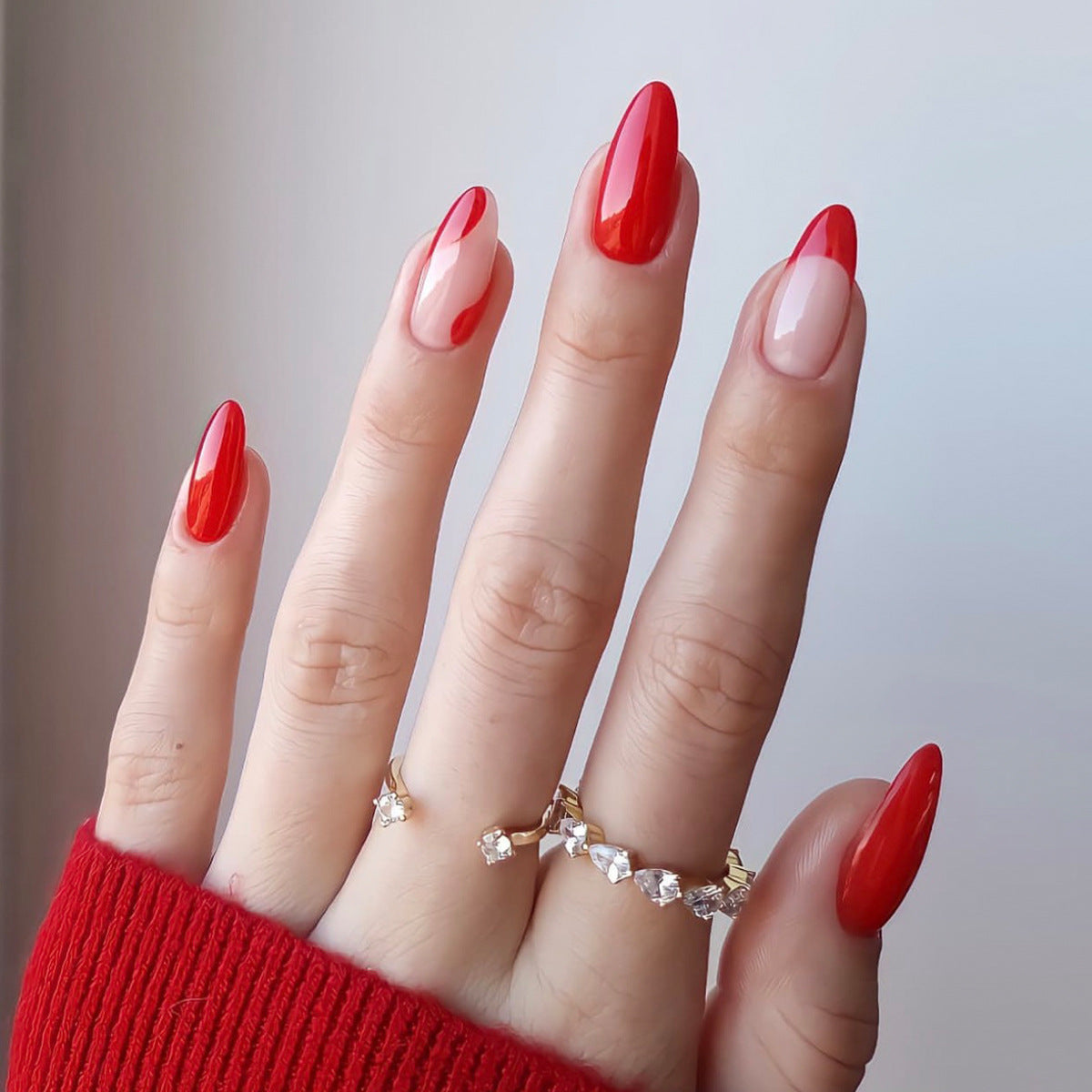 Elegant Stiletto Press-On Nail Set with Unique Design Acalora