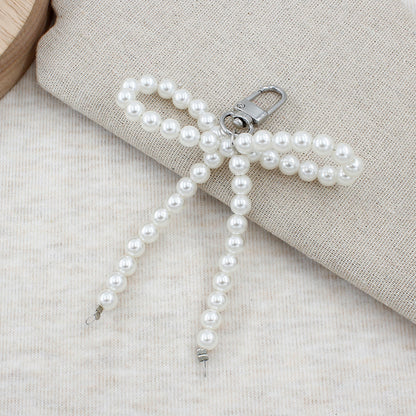 Elegant Pearl Bow Keychain Acalora