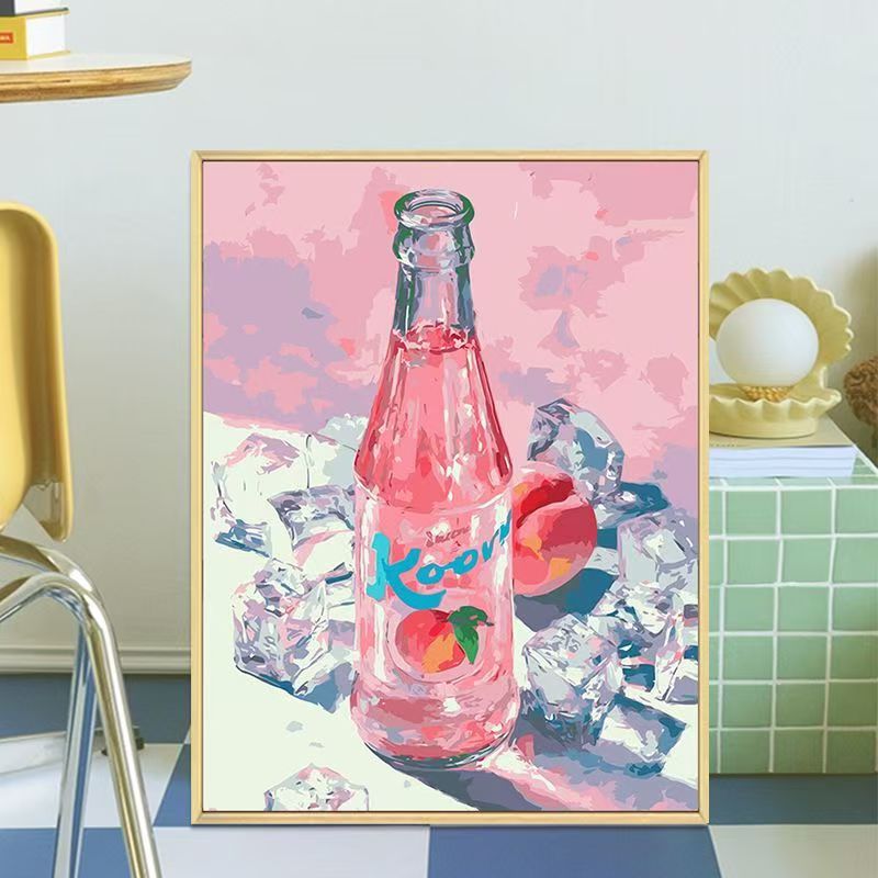 Retro-Inspired Beverage Bottle Canvas Art