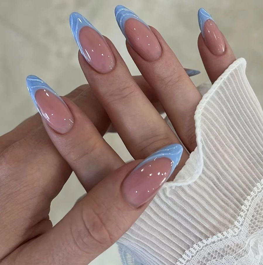Acrylic nail set with elegant ombre gradients and modern tips Acalora