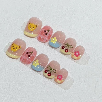 Whimsical Character Design Press-On Nail Set Acalora