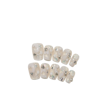 Decorative Star-Accent Press-On Nail Set Acalora