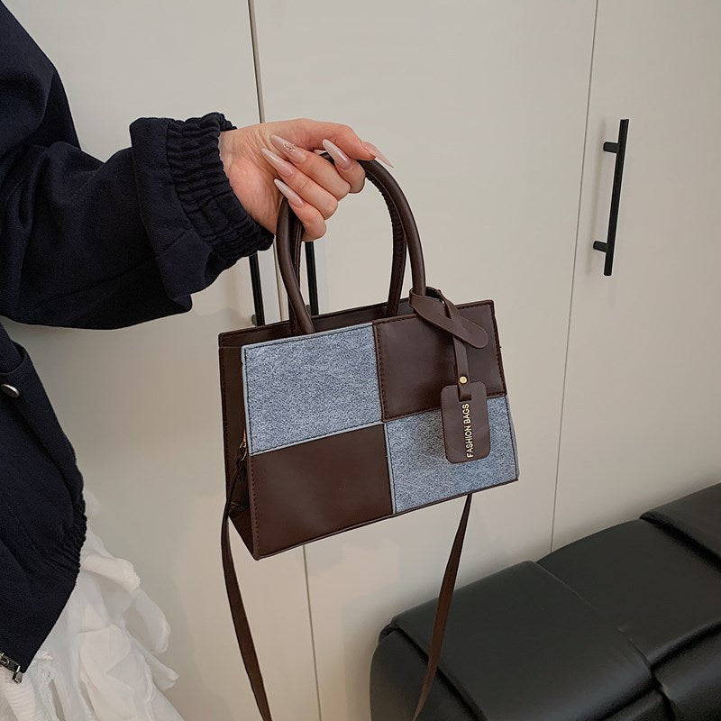 Geometric Patterned Handheld Tote Bag Acalora