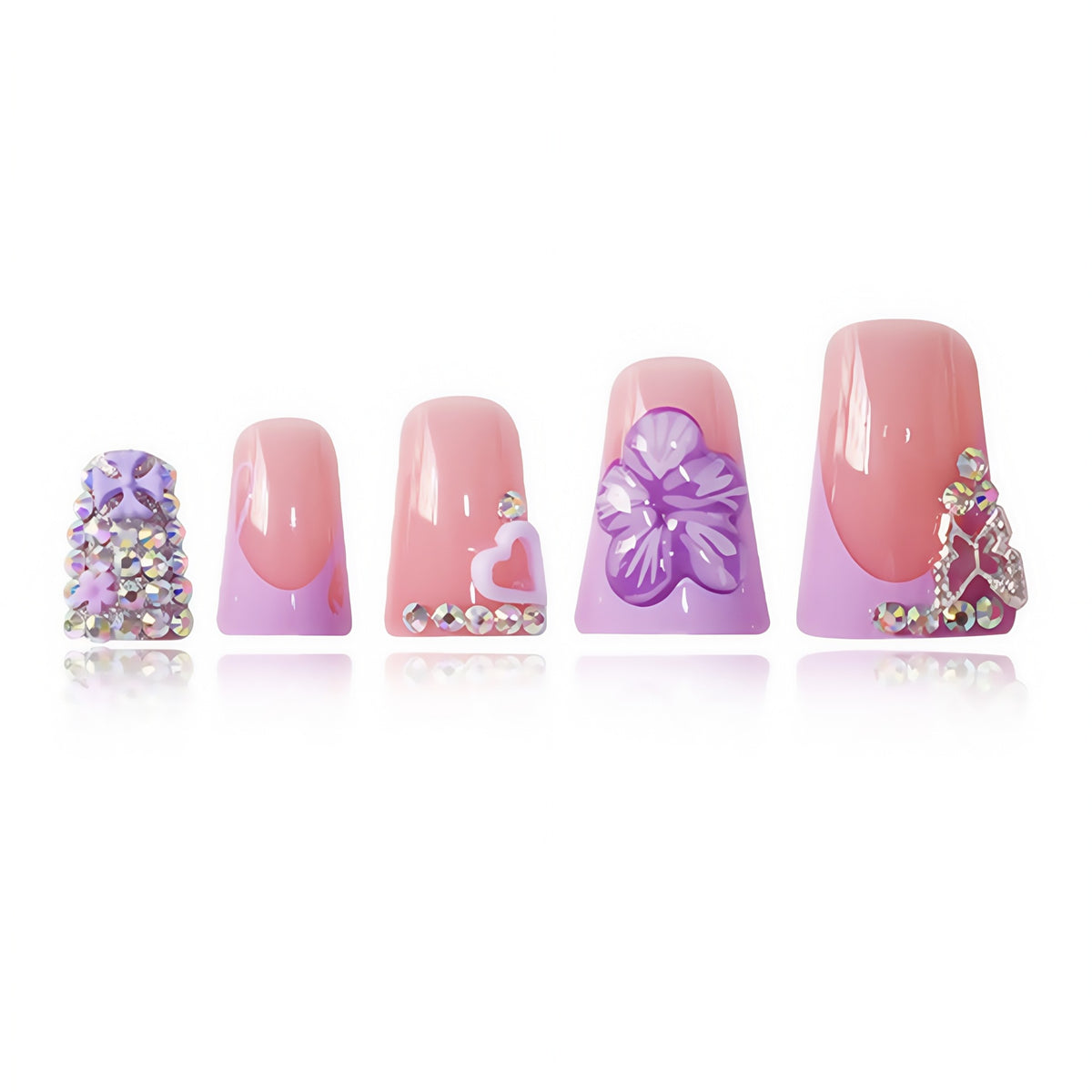 Decorative Floral Press-On Nails Acalora