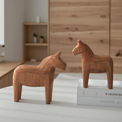 Hand-carved Horse Figure Set