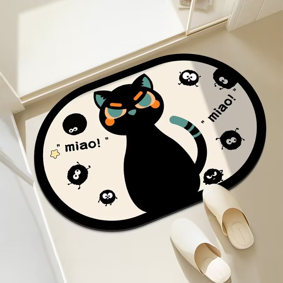 Fun Cat-Themed Bathroom Mat