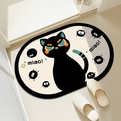 Fun Cat-Themed Bathroom Mat