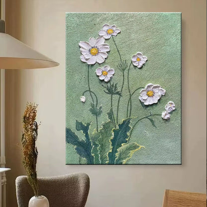 Textured Floral Relief Wall Art