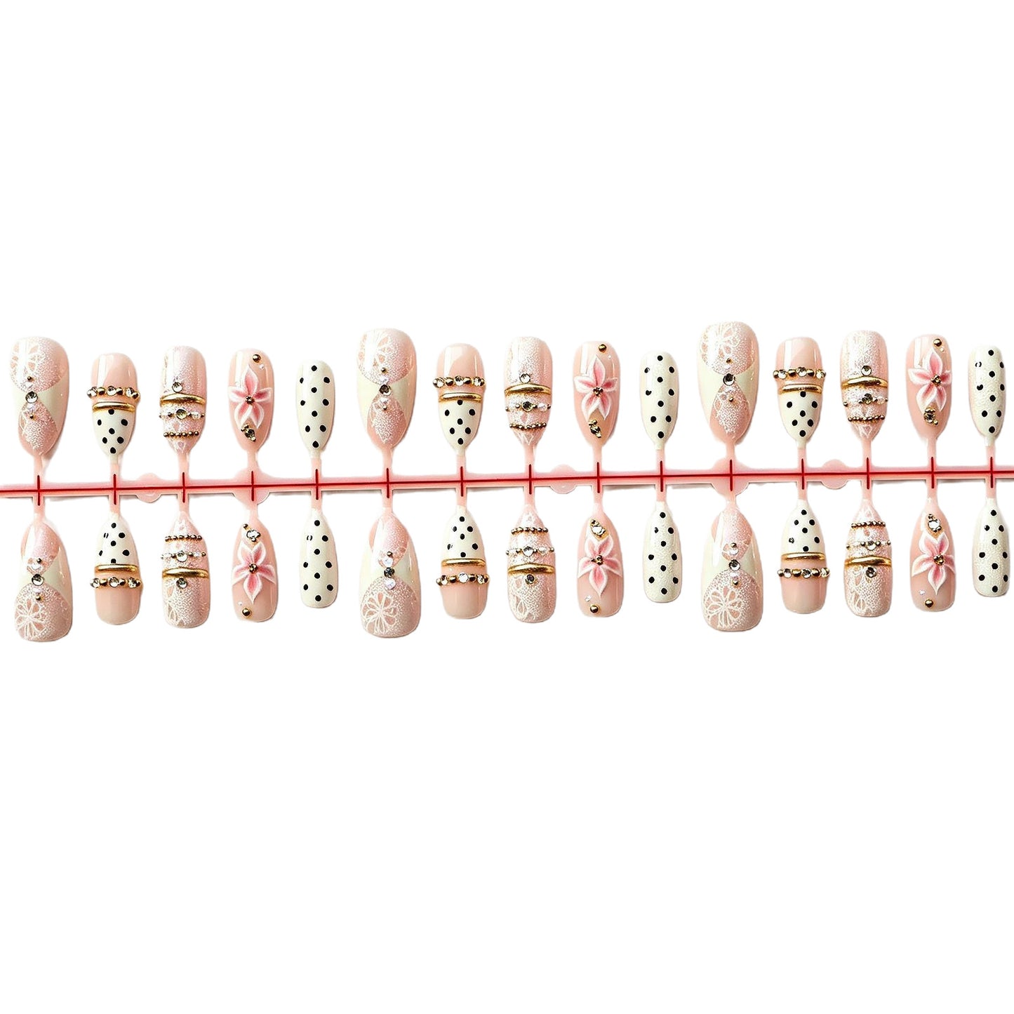 Elegant Lace Press-On Nail Set Acalora